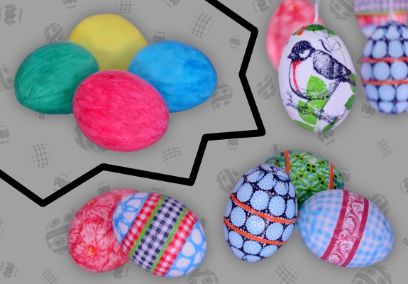 Gefärbte Ostereier (Eierfarbe & Decoupage) Bild von gefärbten Ostereiern (Farbe/Decoupage) von Veronika Vetter (DAoCFrEak) Fine-Art Künstlerin