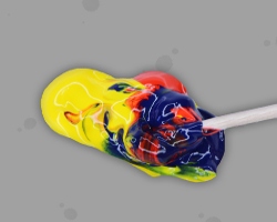 Leuchtende Acrylfarbe Bild von einem leuchtenden Klecks Acrylfarbe