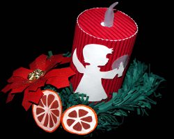 Bild von Weihnachtsengel auf Papierkerze