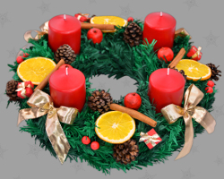 Roter Adventskranz in Gedenken an das Rauhe Haus anno 1839. Deutsches Kulturgut aus der Hansestadt Hamburg Picture of Classic German Advent wreath. Celebrate Christmas in Europe. Traditional Christian ritual. Issued by Veronika Vetter Bavarian Fine Artist