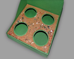 Becherhalterungen im Adventskalender Bild von verzierter Becherhalterung für den Adventskalender