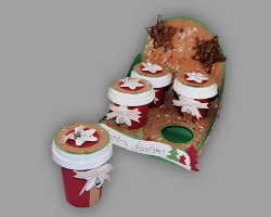 Adventskalender mit vier Türchen aus Papier Bild von Papieradventskalender mit vier großen Türchen