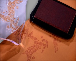 Rentier auf Kerzenständer stempeln Bild vom Bestempeln des Kerzenständers