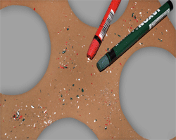 Wachsmalstifte aufbügeln Aufbügeln der Wachsmalstifte