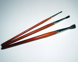 Bild von drei Langhaarpinseln