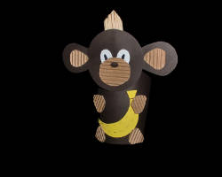 Bild eines Affen aus Pappbecher