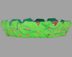 Untertasse aus Papier mit orangefarbenen Löchern Bild von Papieruntertasse mit orangefarbenen Löchern