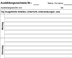 Berichtsheftseite Kostenlos Herunterladen