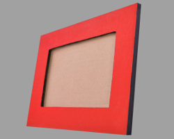 Roter Upcycling Bilderrahmen Picture of red Upcycling Picture Frame out of Cardboard