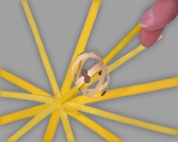 Kerngehäuse in Birne auffädeln Bild vom Auffädeln des Kerngehäuses