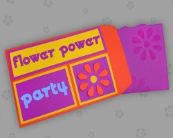 Flower Power Umschlag für Karten Bild von Flower Power Umschlag für Einladungskarten
