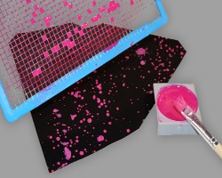Tonpapier pink bespränkeln Bild vom Bespränkeln des Tonpapiers