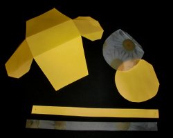 Bild von Bastelelementen für die Papierhandtasche