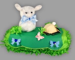 Bild von frühlingshaft verziertem Eierkarton