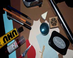 Bild von Bastelmaterial für Papierelch