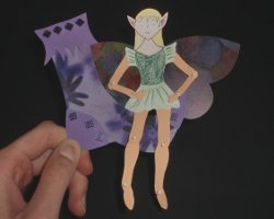 Bild von Elf und Elfenschuh aus Papier