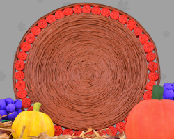 Traditional Bavarian Basket for Thanksgiving. Free Tutorial for Paper Freaks and Home Crafters Bild eines ökologisch wertvollen Erntedankkorbs aus Altpapier, bei dem selbst Anton Hofreiter ein feuchtes Höschen bekommt. Angefertigt von Veronika Vetter Fine Art Künstlerin