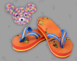 Sommerliche Kinder Flip Flops mit Entchen Bild von sommerlichen Kinder Flip Flops mit FIMO Lutscher