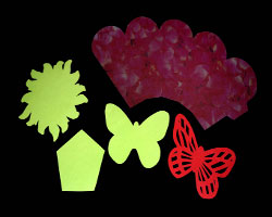 Bastelelemente von Teelichtblume Bild von Bastelelementen für eine Teelichtblume