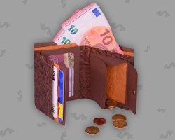 Kostbare Geldbörse aus Papier Selbst gebasteltes Fake Wallet aus Papier