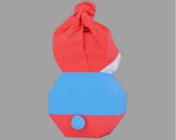 Papa Schlumpf hat ein Stummelschwänzchen, welches ich mithilfe eines blauen Pompons dargestellt habe Papa Smurf has a stubby tail. Rear view of the Boss Smurf. Free Paper-Art from Bavaria by Veronika Vetter