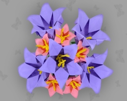 Origami Glockenblumenstrauß Bild von Origami Glockenblumenstrauß gefaltet von DAoCFrEak