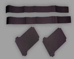 Papierelemente für Schubladen Vier schwarze Tonpapierelemente für die Schubladen