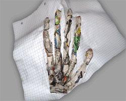 Skelett-Hand aus Pappmaché Bilder von Skelett-hand