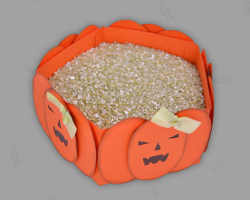 Bild von einer Papierschale - Motiv Kürbis für Halloween