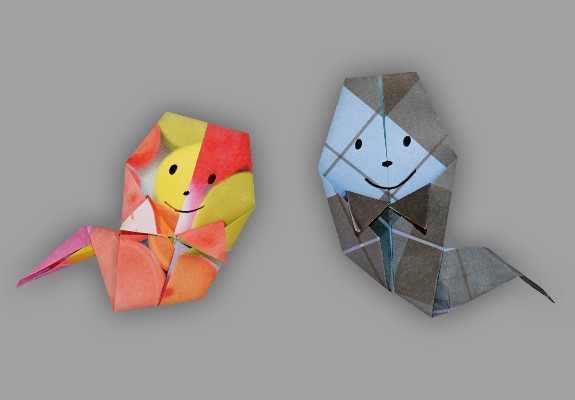 Bild von zwei Halloween Geistern (Origami)
