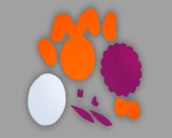 Bilder vom Basteln der drei kleinen Hasengesichter