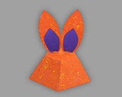 Hasenkopf der Geschenkverpackung für Ostern Bild vom fertiggestellten Hasenkopf für die Geschenkverpackung für Ostern
