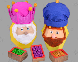 Heilige Drei Könige mit Geschenken für Jesus Bild von den Heiligen Drei Königen mit Myrrhe, Weihrauch und Gold. Gebastelt von Veronika Vetter (DAoCFrEak) Fine Art Künstlerin