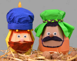 Melchior und Balthasar (Weisen aus dem Morgenland) an der Krippe von Jesus Bild von Melchior und Balthasar (die Weisen aus dem Morgenland) an der Jesuskrippe. Erstellt von Veronika Vetter (DAoCFrEak) Fine Art Künstlerin