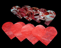 Herzen aus Papier Bild von acht Herzen aus Papier