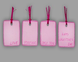 Bild von vier Liebeskarten für die Papierschmuckschachtel