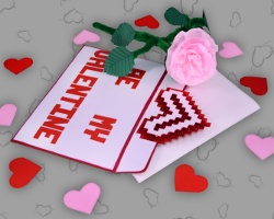 Umschlag - Be My Valentine Bild von Valentinstagskarte mit Umschlag - Be My Valentine