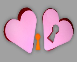 Bild von Herzen mit Schlüsselloch
