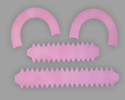 Bild von vier Elementen zum Basteln des Bügels