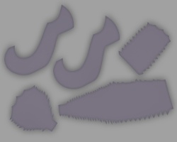 Einzelteile für Grundgerüst des Hexenschuhs Bild von Einzelteilen des Hexenschuhs