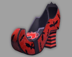 Halloweenschuh Hexe aus Papier Bild eines erotischen Damenschuhs aus Papier