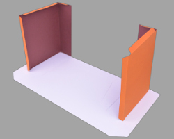 Tragende Seitenwände des Papierkamins Bild von braunen, tragenden Seitenwände aus Papier