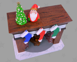 Fimo Weihnachtsmann auf Kamin mit Socken Bild von Fimo Weihnachtsmann auf einem Kamin mit Socken. Gebastelt von Veronika Vetter (DAoCFrEak) Fine Art Künstlerin