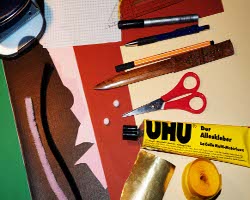 Bastelmaterial für Kaminkehrer Bild von Bastelmaterial für Kaminkehrer aus Papier