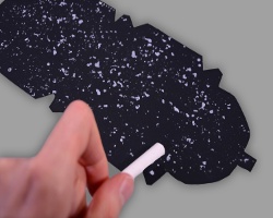 Grundgerüst mit Wachsmalkreide bespränkeln Bild vom Bespränkeln des Grundgerüsts mit Wachsmalkreide