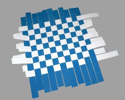 Bild von Papierstreifen, welche zu einem Bavaria-Muster geflochten wurden