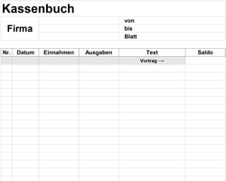 Druckvorlage Kassenbuch Vorlage Zum Ausdrucken Pdf Kostenlos