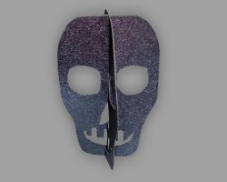 Bild eines Totenkopfes aus Metallicpapier