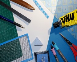 Bastelmaterial für Papierkinderbett Bild von Bastelmaterial für ein Kinderbett aus Papier