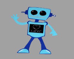 Roboter aus Tonpapier Bild von blauem Tonpapierroboter